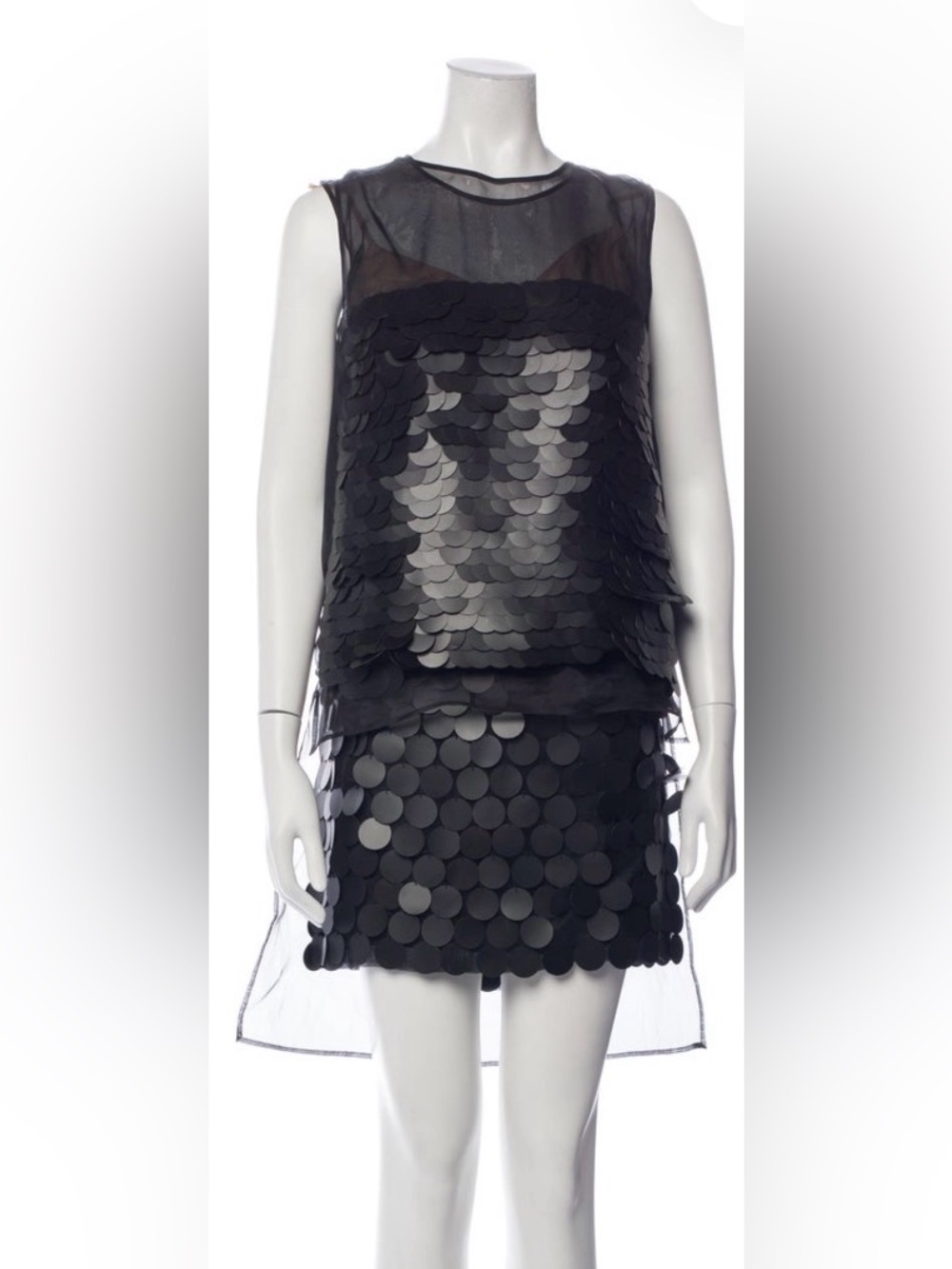 Stella McCartney Black Layered Sequin Skirt Set